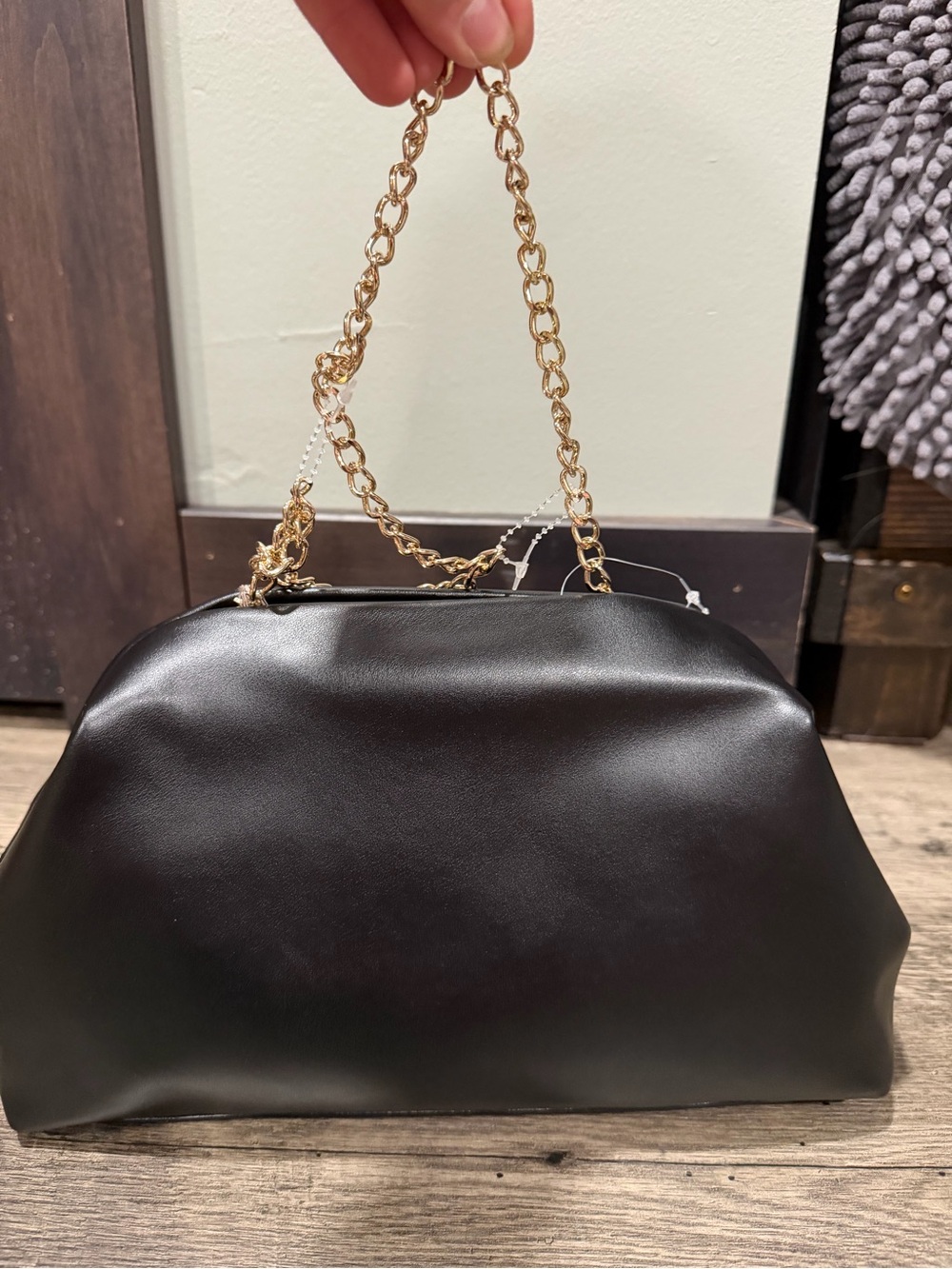 a new day Black Clutch with Gold Stud Accents and Chain Strap - Picture 2 of 4